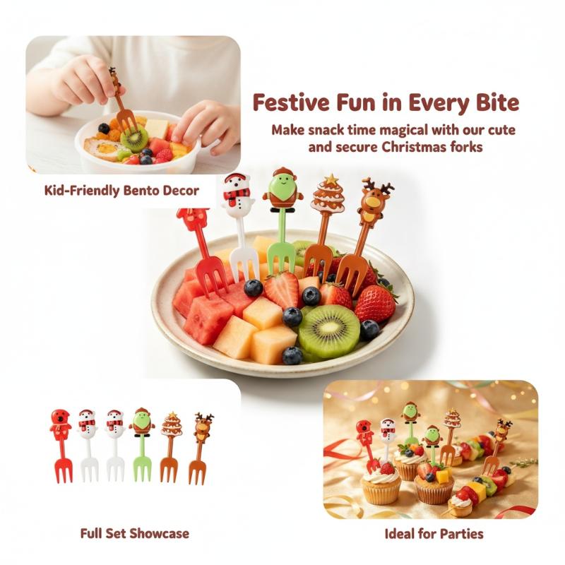 Lot de 10 fourchettes à fruits - Xmas Food Snacks avis et prix
