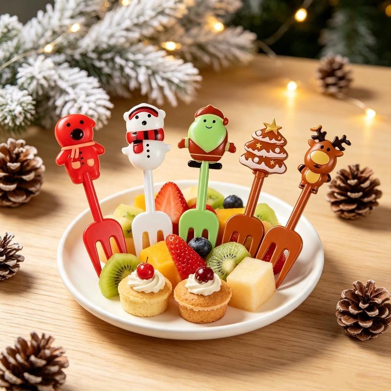 Lot de 10 fourchettes à fruits - Xmas Food Snacks avis et prix