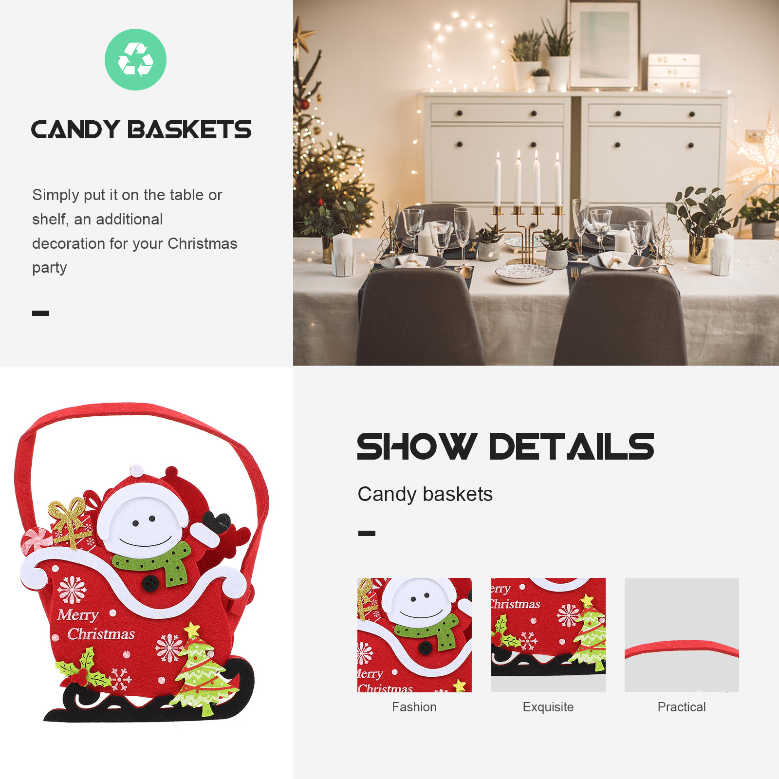Panier à bonbons de Noël, 1 pi - Xmas Food Snacks avis et prix